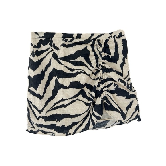 H&M Ruched Zebra Print Skirt Sz 8 - Picture 1 of 8